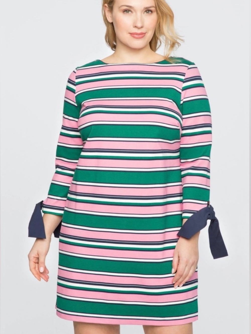 Draper James X ELOQUII Striped Tie Sleeve Dress - Size 18